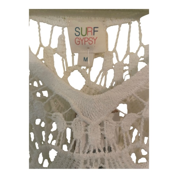 SURF GYPSY Cotton Lace Crochet Beach Boho Cover Up - Picture 8 of 10
